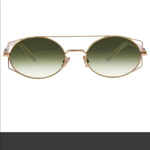 Dior gold / green lenses unisex sunglasses